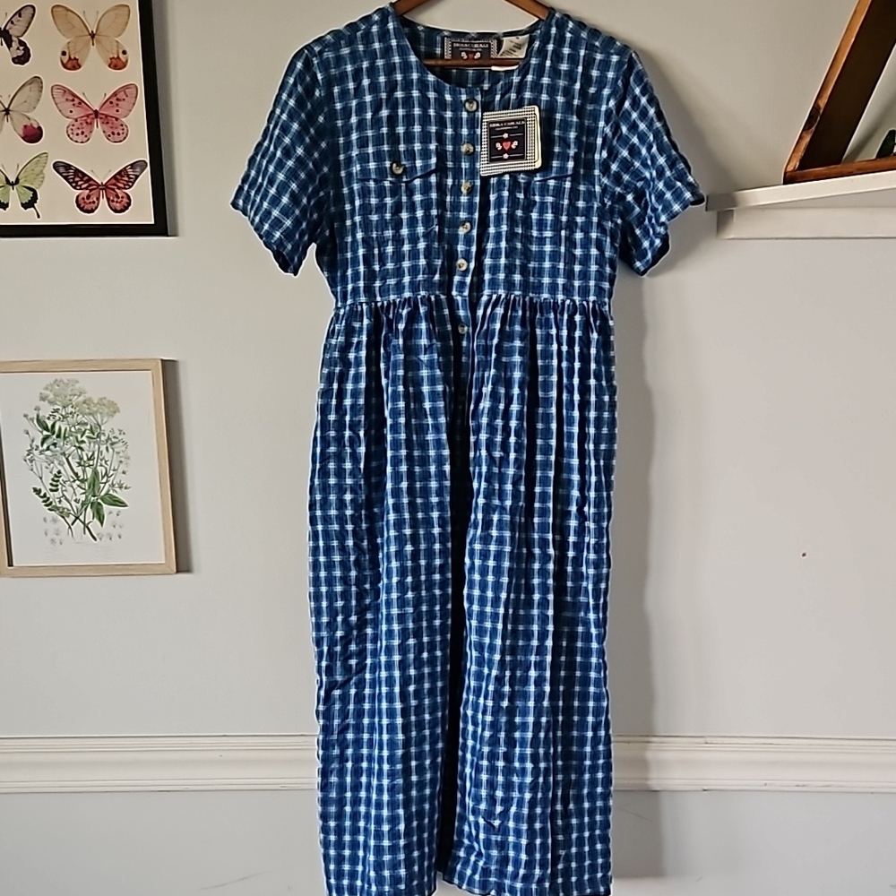 Vintage Blue Plaid Dress
